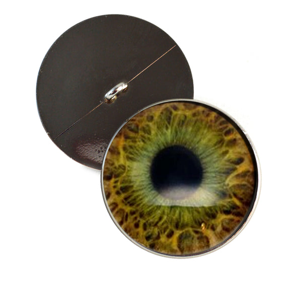 Brown and green hazel human inspired sew on glass eyes