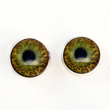 Brown and green hazel human inspired sew on glass eyes