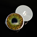 Brown and green hazel human inspired sew on glass eyes