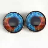 Heterochromia dual colored blue and brown human inspired sew on glass eyes