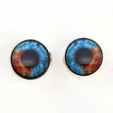 Heterochromia dual colored blue and brown human inspired sew on glass eyes
