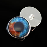 Heterochromia dual colored blue and brown human inspired sew on glass eyes