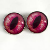 hot pink dragon or cat sew on glass eyes