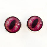 hot pink dragon or cat sew on glass eyes