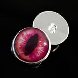 hot pink dragon or cat sew on glass eyes