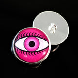 Hot Pink Evil Eye sew on glass eyes