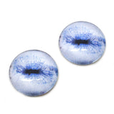 Contracted pale blue goat glass eyes