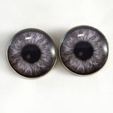 Black and White Gray Steampunk Glass Eyes on Sew on Buttons