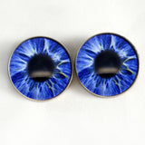 Intense Ice Blue Human inspired sew on glass eyes
