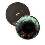 Jade green and maroon bird sew on glass eyes