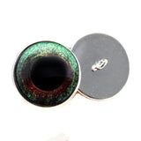 Jade green and maroon bird sew on glass eyes