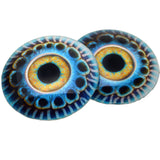 Kraken Sea Creature Glass Eyes in Blue and Yellow