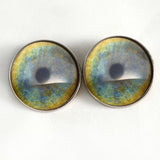Blue and Green Leopard Sew on Glass Eyes