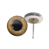 Light Brown Tropical Owl Inspired Glass Eyes on Wire Pin Posts