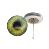 Light green human inspired glass eyes on wire pin posts