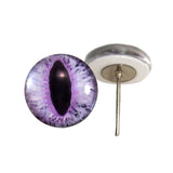 Light purple cat dragon glass eyes on wire pin posts