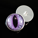 Light purple cat dragon sew on glass eyes