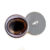 10mm - 30mm Medium Brown Realistic Deer Flatback Glass Eye Cabochons with Whites Sew On Shank Loops