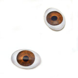 Medium Brown Doll Oval Glass Eyes