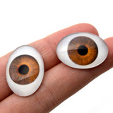Medium Brown Doll Oval Glass Eyes