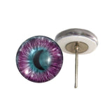 purple and teal moon and star glass cabochons on wire pin posts