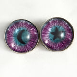 Purple and teal moon and star sew on glass cabochons