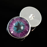 Purple and teal moon and star sew on glass cabochons