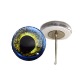 Blue and Yellow Moray Eel Glass eyes on wire pin posts
