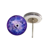 Mystical purple intertwining magical glass eyes on wire pin posts