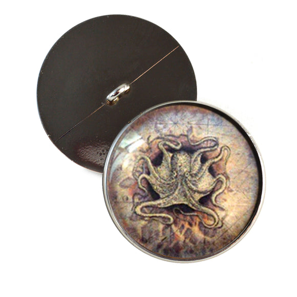 Nautical Map and Octopus sew on glass eyes