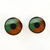 orange and green human sew on eyes