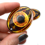 Golden Cyberpunk Oval Glass Eyes