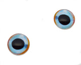 Pale Blue and Orange Glass Fish Eyes