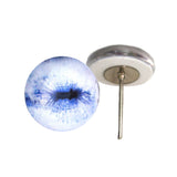 Contracted pale blue goat glass eyes on wire pin posts