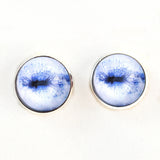 Contracted pale blue goat sew on glass eyes