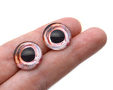 16mm Peach Colored Glass Fish Eyes