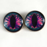 Pink and Blue cat or dragon sew on glass eyes
