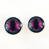 Pink and Blue cat or dragon sew on glass eyes