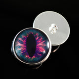 Pink and Blue cat or dragon sew on glass eyes