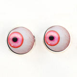 Side Glance Pink Albino Sew On Glass Eyes
