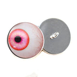 Side Glance Pink Albino Sew-On Button Glass Eyes