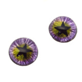 High Domed Purple and Green Star Fantasy Glass Eyes