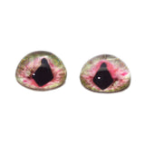 High Domed Red and Green Dragon Glass Eyes