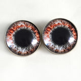 Red Black Fantasy Gothic Sew-On Button Glass Eyes