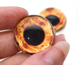 High Domed Fire Round Pupil Glass Eyes