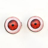 Sinister Scary Red Vampire Sew-On Button Glass Eyes
