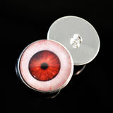 Sinister Scary Red Vampire Sew-On Button Glass Eyes