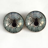 Light Blue Spider Sew-On Button Glass Eyes