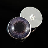 Dark Purple Spiderweb Sew-On Button Glass Eyes