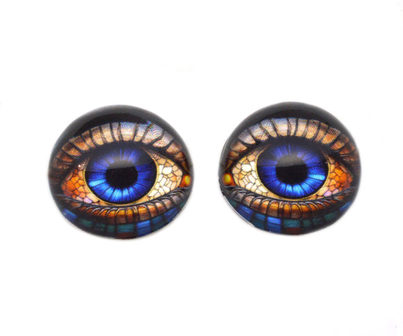 High Domed Colorful Stained Glass Hemisphere Eyes